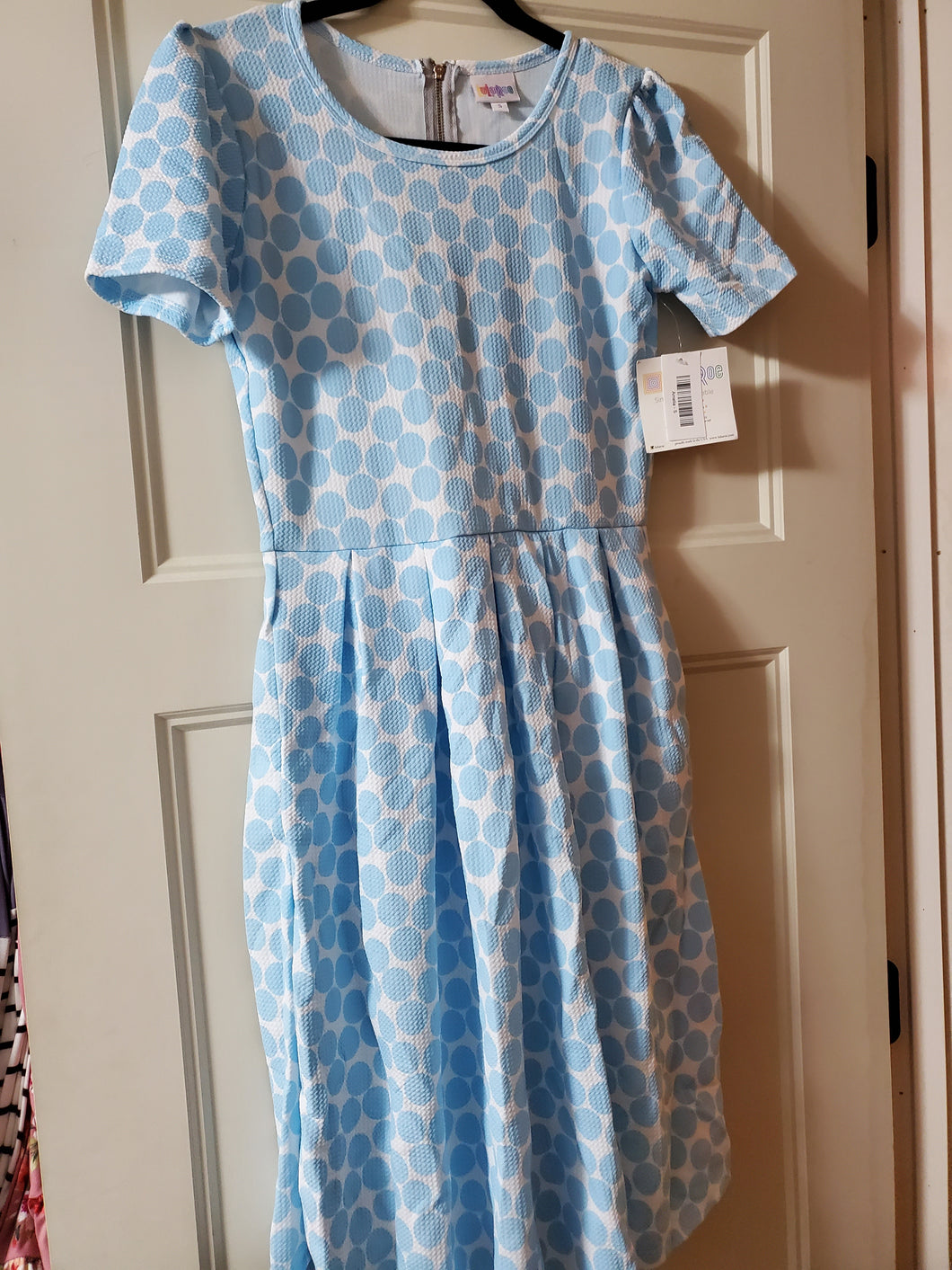 Size S Lularoe Blue Polka Dot Amelia Dress – Styled by Stephanie B. Boutique