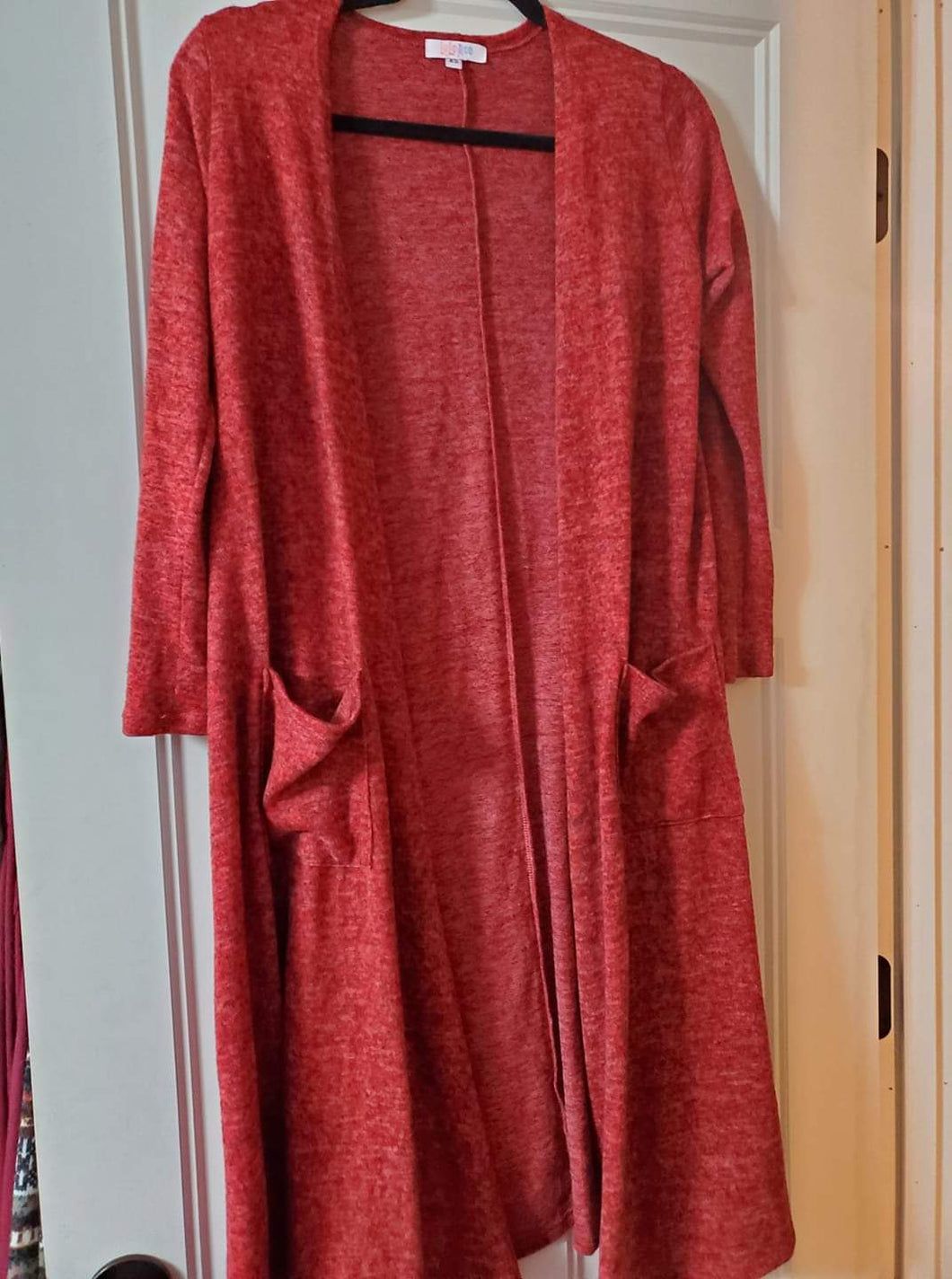 Size XS Lularoe Red Sarah Cardigan – Styled by Stephanie B. Boutique